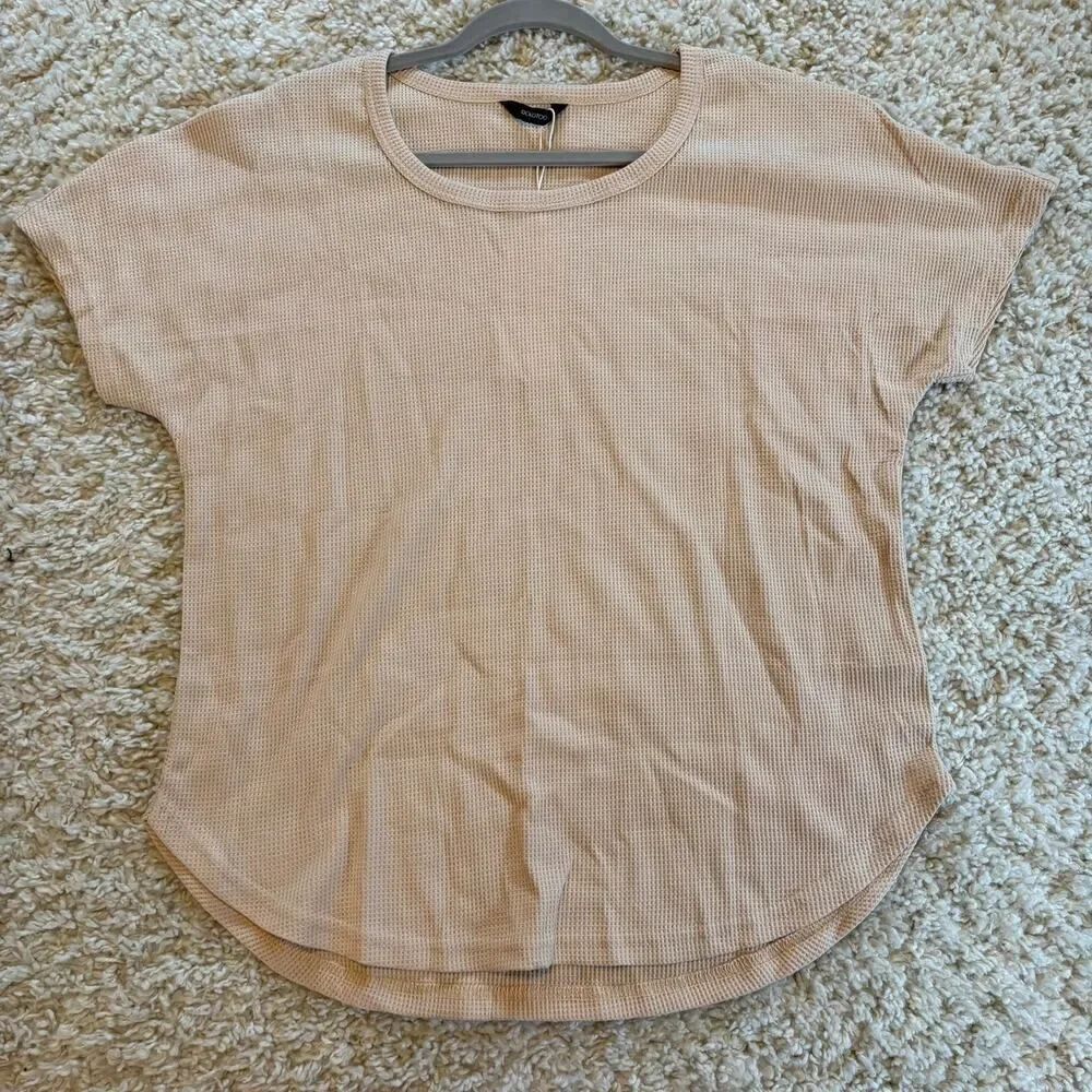 Dokotoo Waffle Knit Tee Peach Large